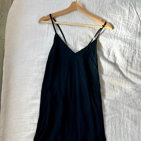 Tie Back Maxi Slip Dress Black Size XS - Picture 4 of 7